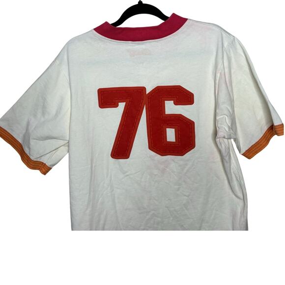 Budweiser White Red Button Up Baseball Short Sleeve Top Cotton USA Men Large L - Picture 12 of 14